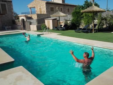 Playing handball in the pool