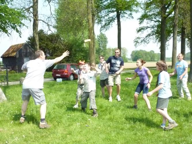 Scouts, playing outside