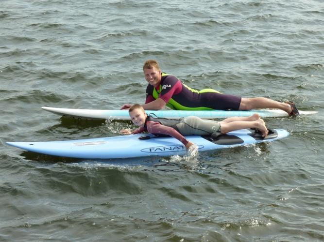 First surf lesson for Jens